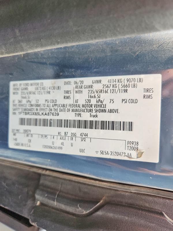 2020 FORD TRANSIT 250 DELIVERY VAN 13