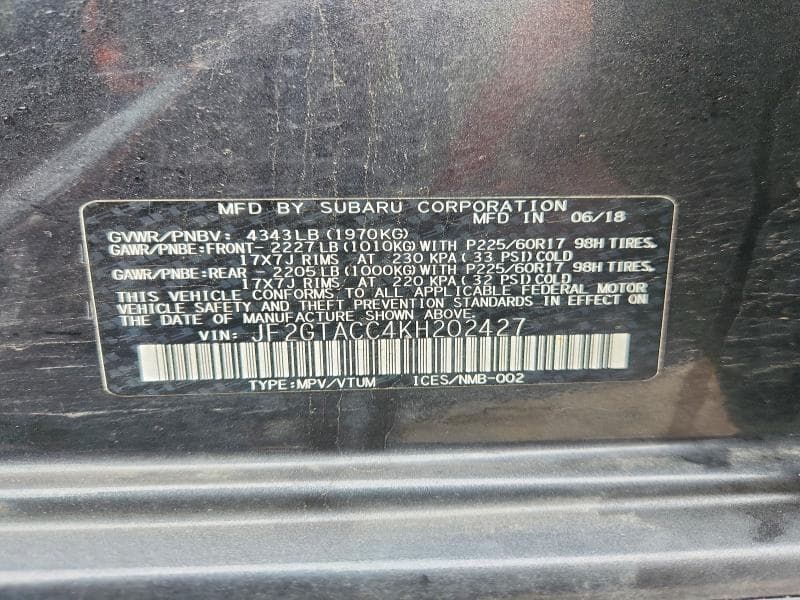 2019 SUBARU CROSSTREK PREMIUM 13