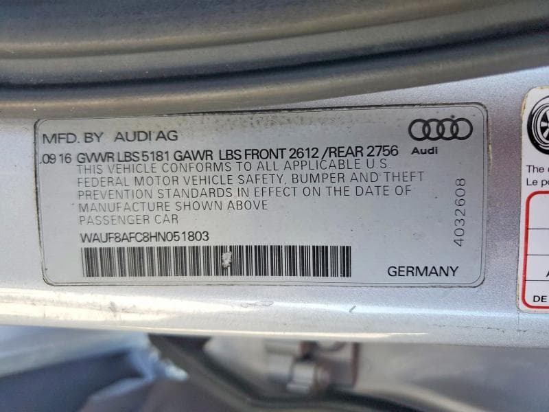 2017 AUDI A6 PREMIUM 12