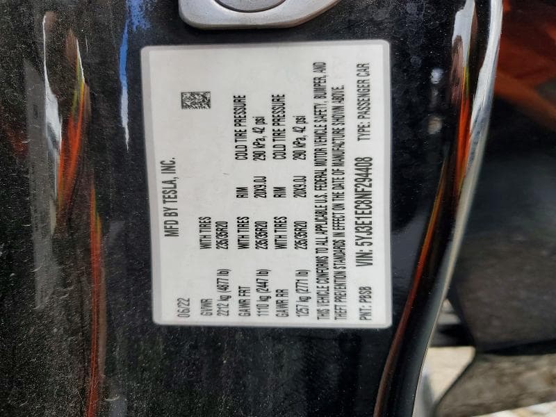 2022 TESLA MODEL 3 12
