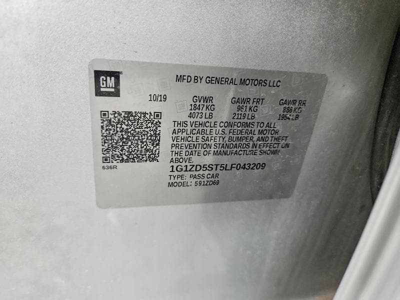 2020 CHEVROLET MALIBU LT 12