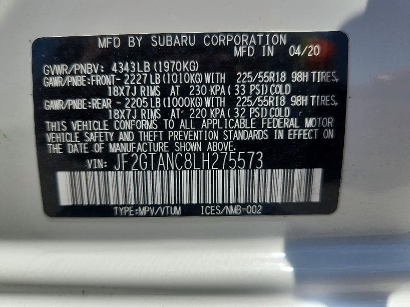2020 SUBARU CROSSTREK LIMITED LIMITED 13
