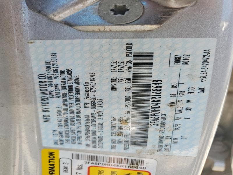2019 FORD FUSION SE SE 13