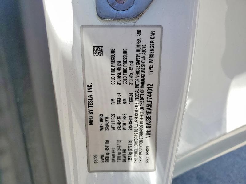 2020 TESLA MODEL 3 12