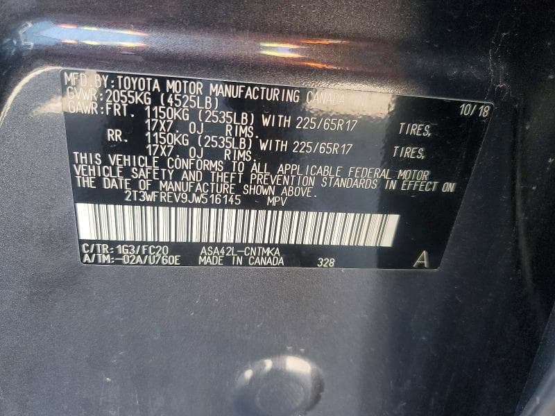 2018 TOYOTA RAV4 XLE 13