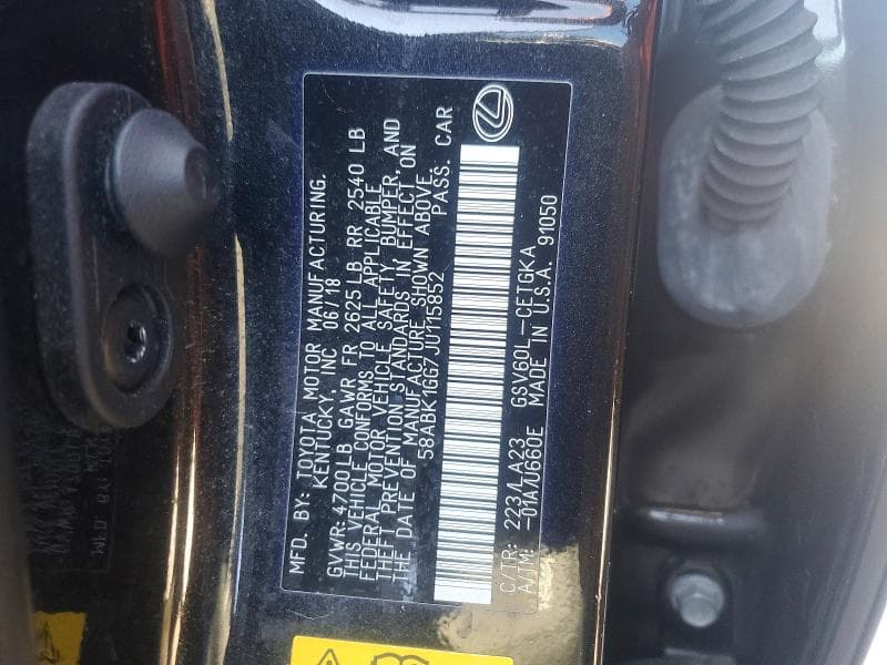 2018 LEXUS ES 350 12
