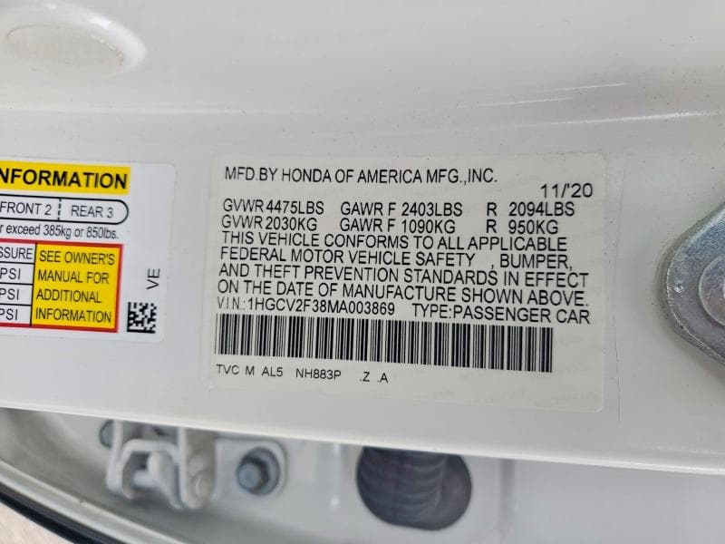 2021 HONDA ACCORD SPORT 12