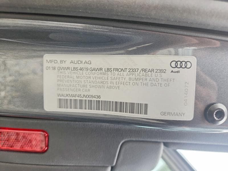 2018 AUDI A4 PREMIUM 12