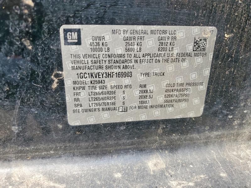 2017 CHEVROLET SILVERADO K2500 HEAVY DUTY LT 12