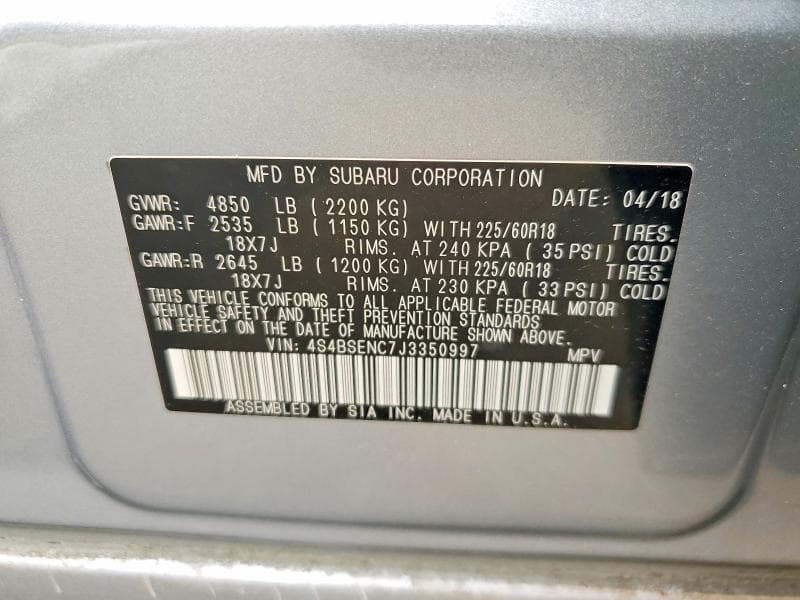 2018 SUBARU OUTBACK 3.6R LIMITED 14