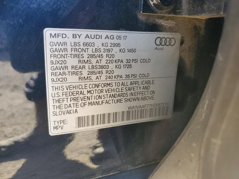 2017 AUDI Q7 PRESTIGE PRESTIGE 12