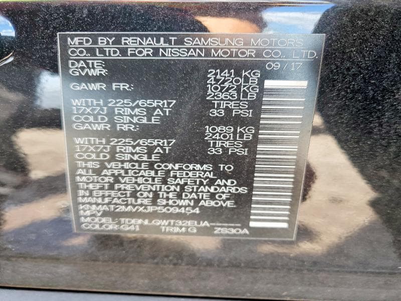2018 NISSAN ROGUE SV 13