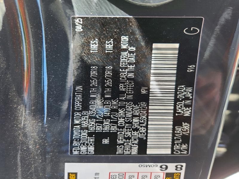 2025 TOYOTA LAND CRUISER BASE BASE 14