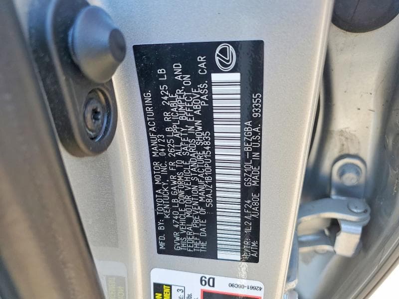 2023 LEXUS ES 350 F SPORT HANDLING 350 F SPORT HANDLING 12