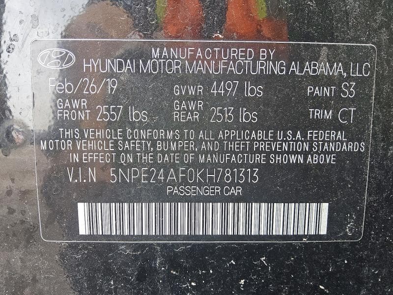 2019 HYUNDAI SONATA SE 13