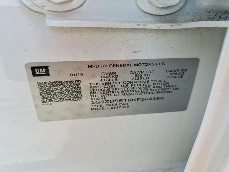 2019 CHEVROLET MALIBU LT LT 12