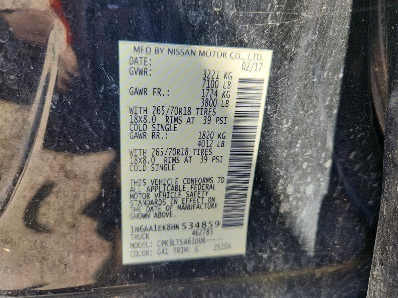 2017 NISSAN TITAN S 12