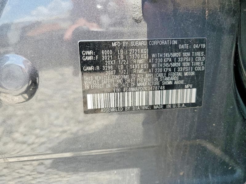 2019 SUBARU ASCENT LIMITED 13