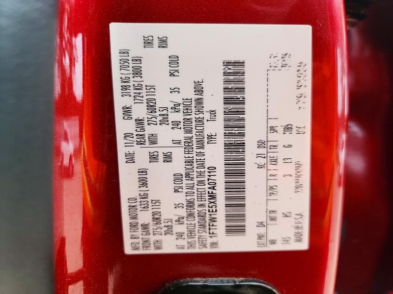 2021 FORD F150 SUPERCREW 12