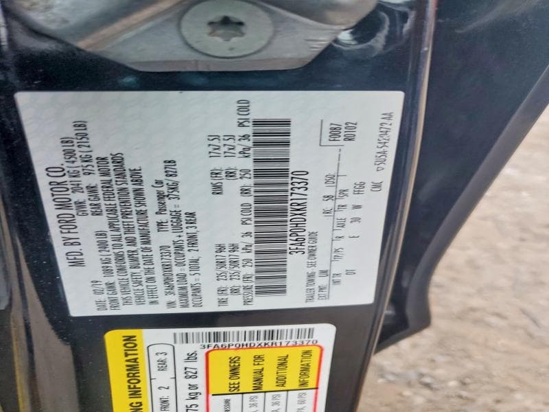 2019 FORD FUSION SE 12