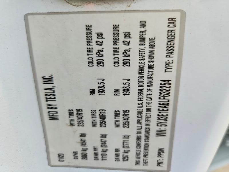 2020 TESLA MODEL 3 13
