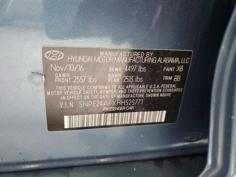 2017 HYUNDAI SONATA SE 12