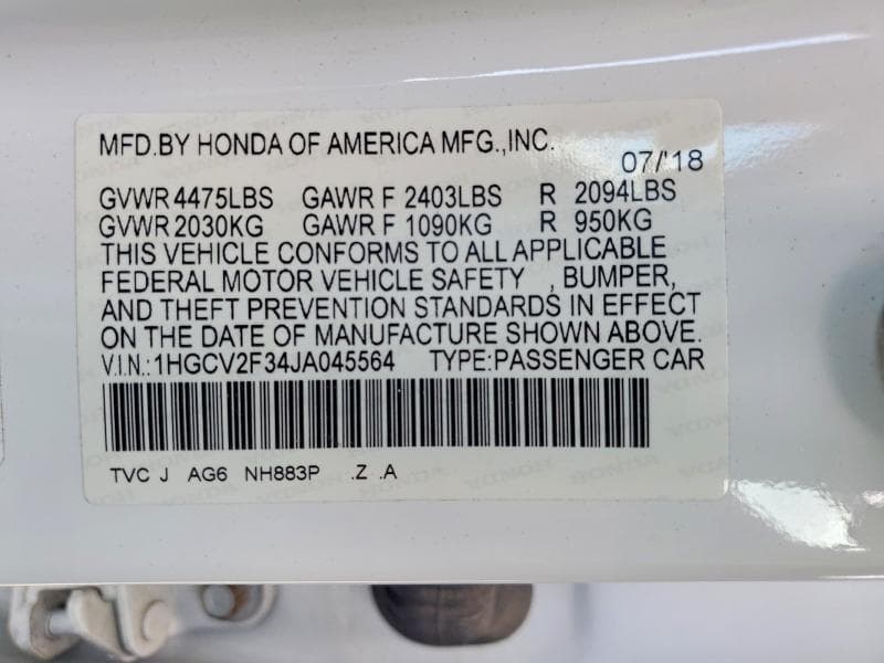 2018 HONDA ACCORD SPORT 12