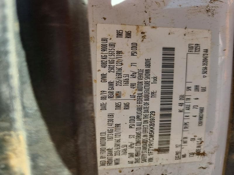 2019 FORD TRANSIT T-250 12