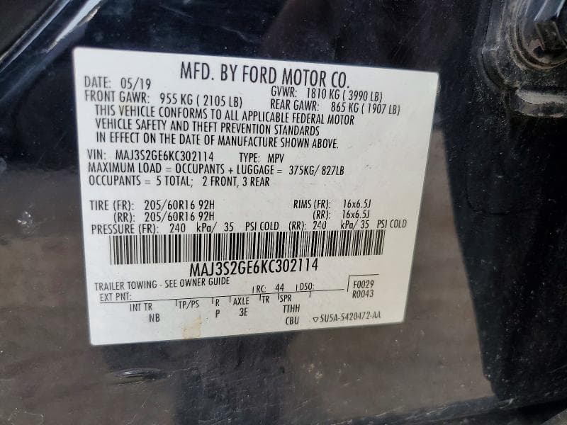 2019 FORD ECOSPORT SE 14