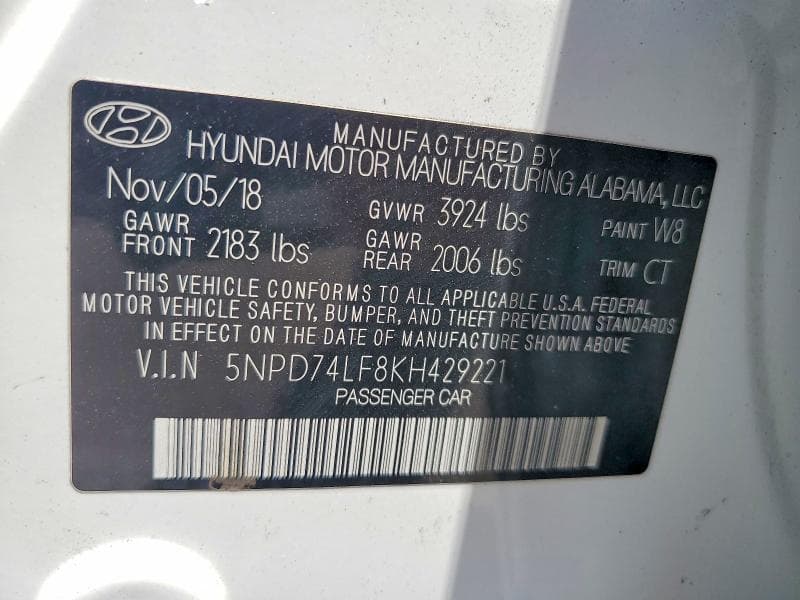 2019 HYUNDAI ELANTRA SE 12