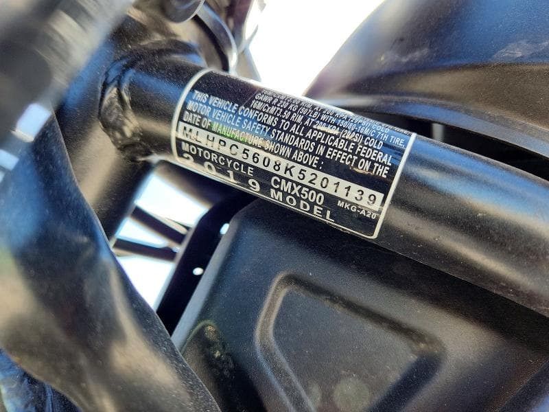 2019 HONDA CMX500 9