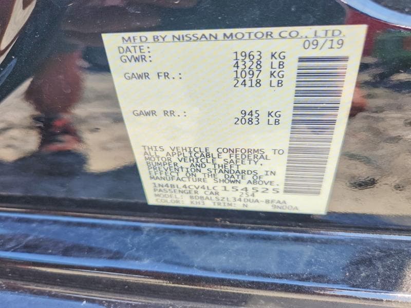 2020 NISSAN ALTIMA SR SR 12