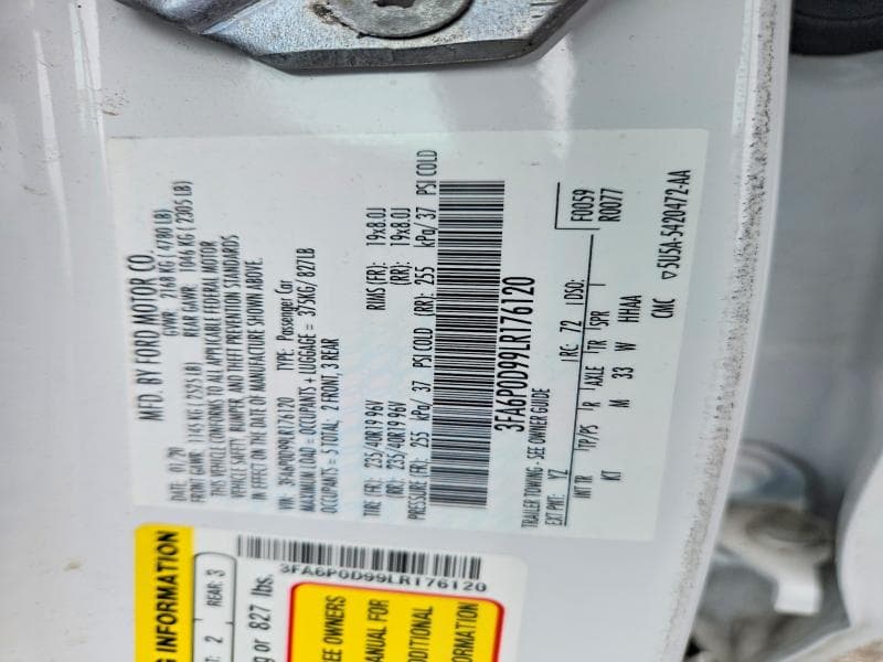 2020 FORD FUSION TITANIUM 12