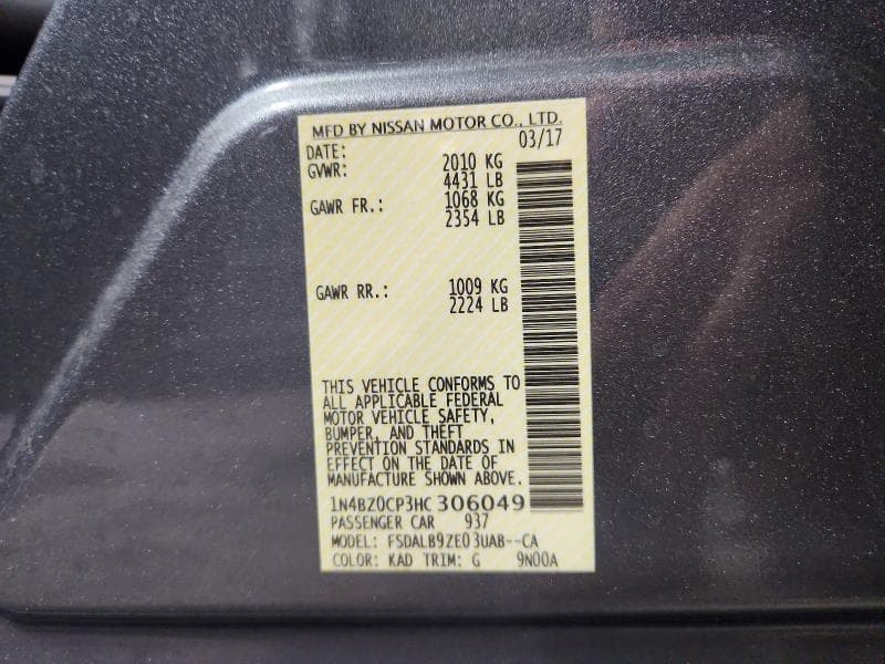 2017 NISSAN LEAF S 14