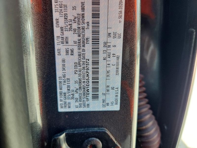 2018 FORD F150 SUPERCREW 12