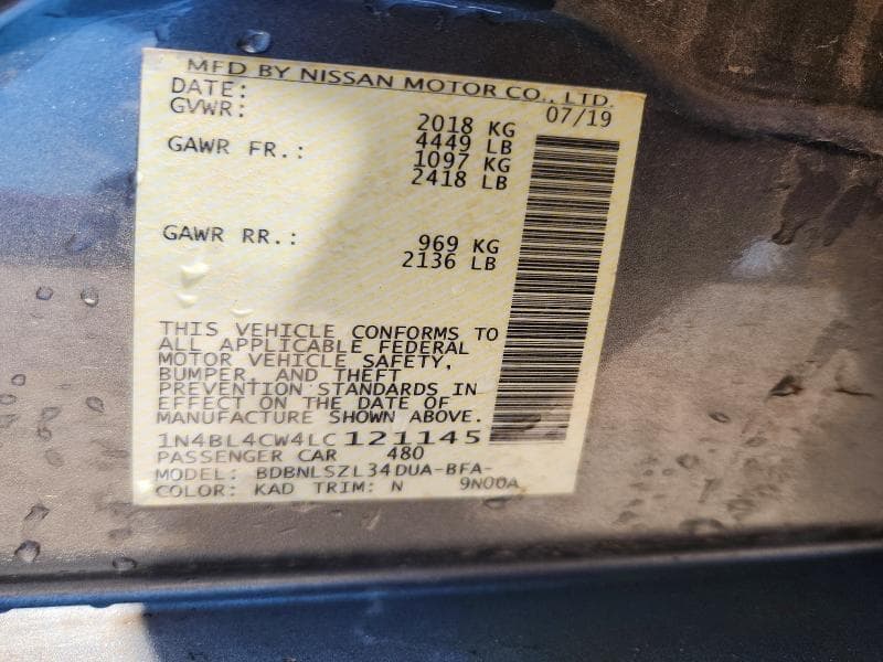2020 NISSAN ALTIMA SR 13