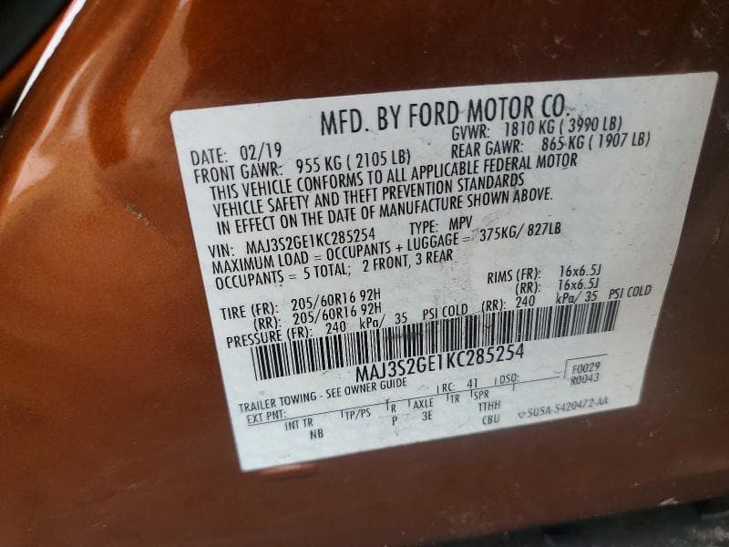 2019 FORD ECOSPORT SE 13