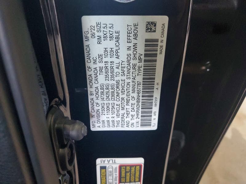 2022 HONDA CR-V EXL 14