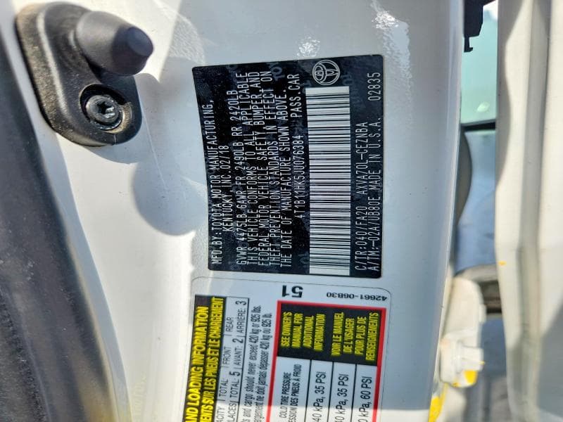 2018 TOYOTA CAMRY LE 13