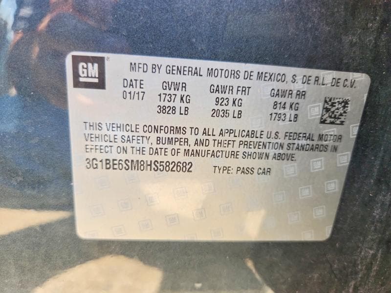 2017 CHEVROLET CRUZE LT 12