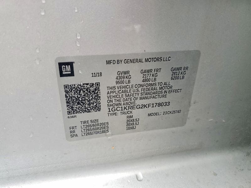 2019 CHEVROLET SILVERADO K2500 HEAVY DUTY K2500 HEAVY DUTY 12