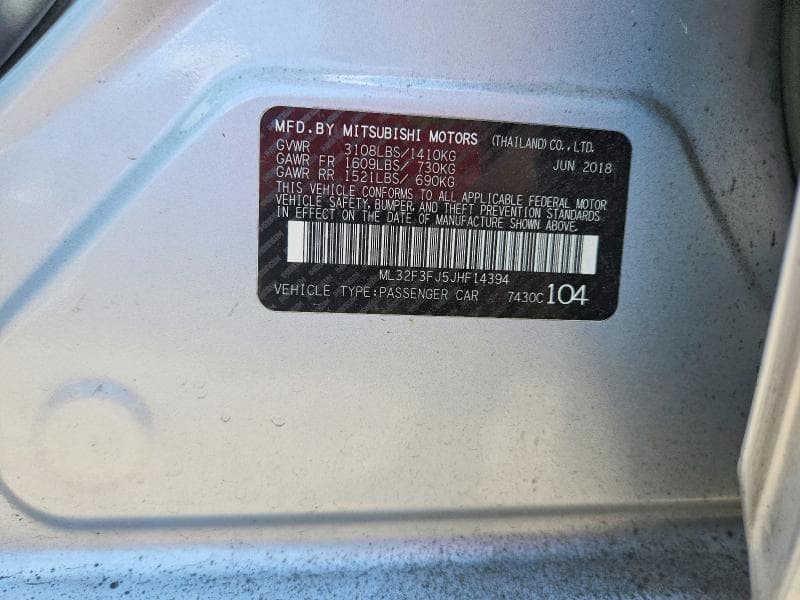 2018 MITSUBISHI MIRAGE G4 ES 13
