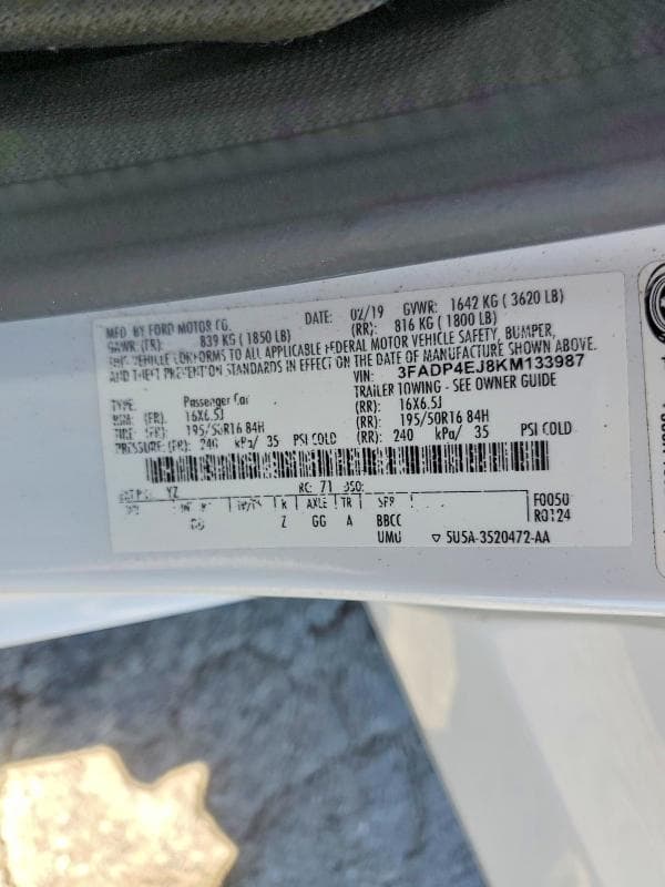 2019 FORD FIESTA SE 12