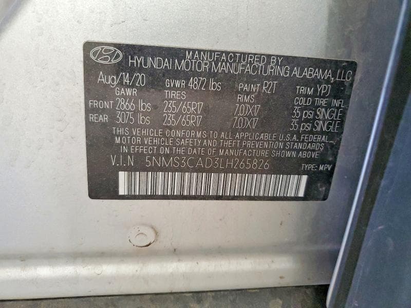 2020 HYUNDAI SANTA FE SEL SEL 13
