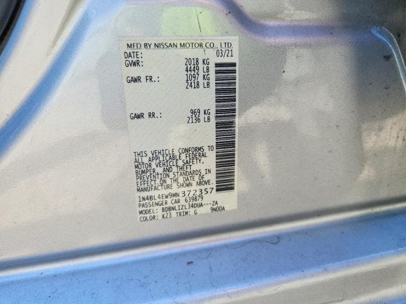 2021 NISSAN ALTIMA SL 12
