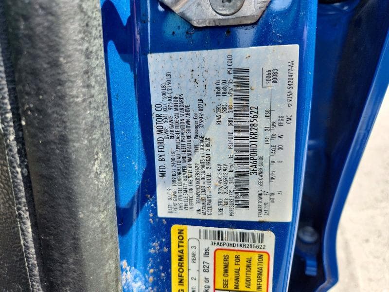 2019 FORD FUSION SE SE 12