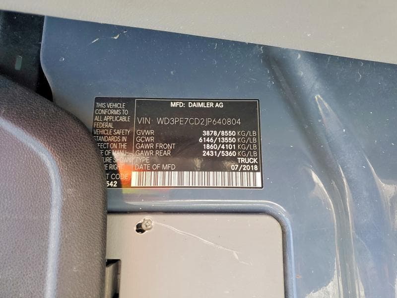 2018 MERCEDES-BENZ SPRINTER 2500 2500 13