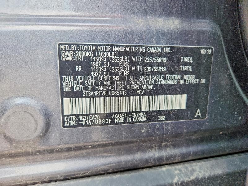 2020 TOYOTA RAV4 XLE PREMIUM 12