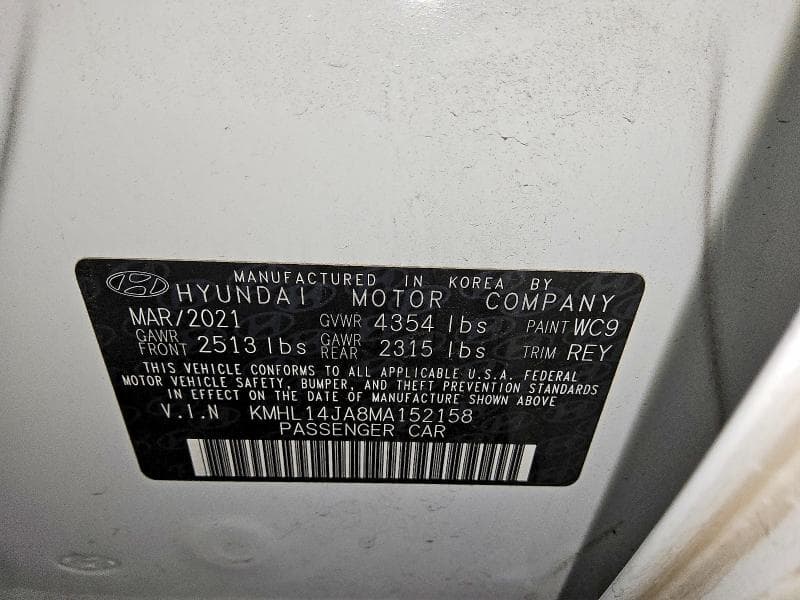 2021 HYUNDAI SONATA SEL 13