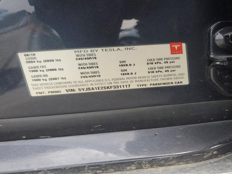 2019 TESLA MODEL S 12